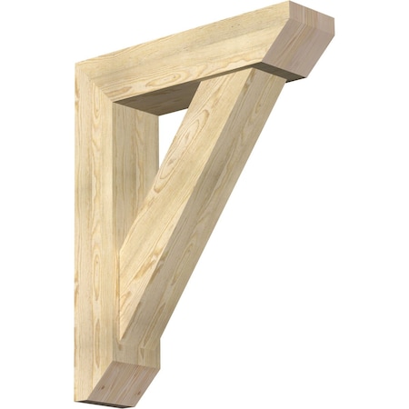 Ekena Millwork Traditional Slat Rough Sawn Bracket w/ Offset Brace, Douglas Fir, 8"W x 32"D x 40"H BKT0806X32X40TRA06RDF